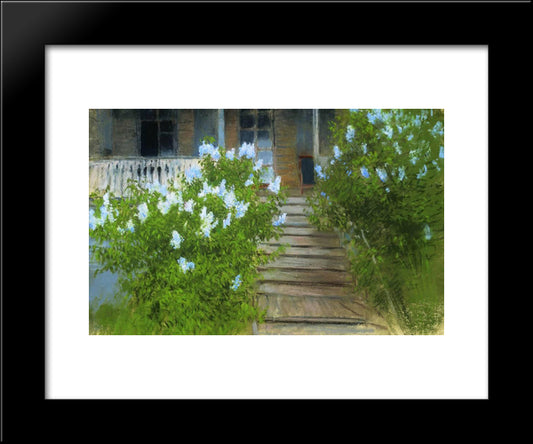 Spring. White Lilacs. 20x24 Black Modern Wood Framed Art Print Poster by Levitan, Isaac