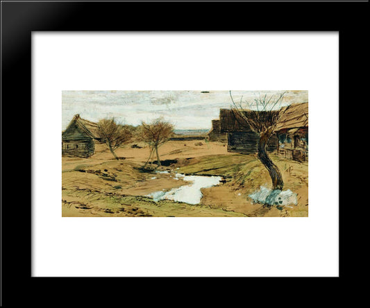 Spring Has Come 20x24 Black Modern Wood Framed Art Print Poster by Levitan, Isaac