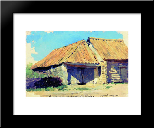 Stable 20x24 Black Modern Wood Framed Art Print Poster by Levitan, Isaac