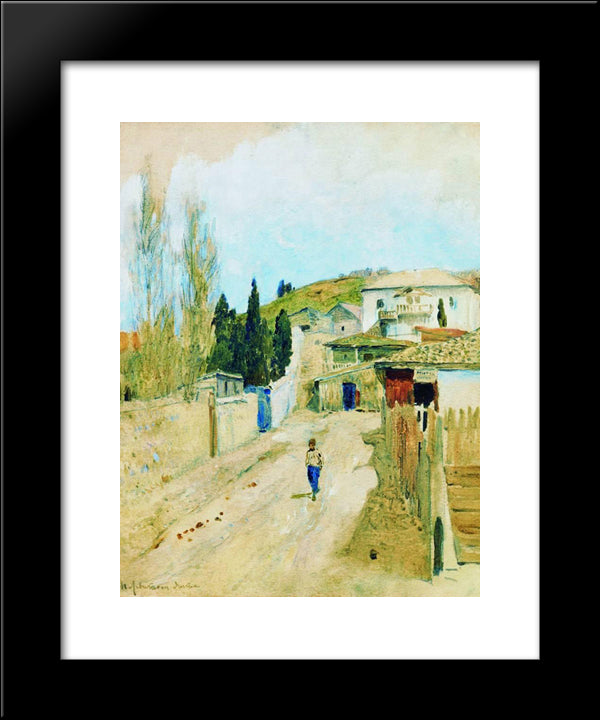 Street In Yalta 20x24 Black Modern Wood Framed Art Print Poster by Levitan, Isaac