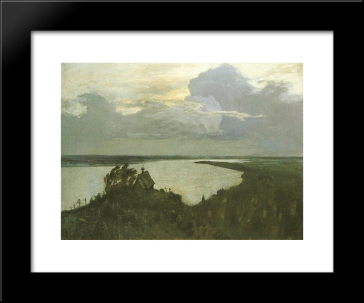 Study To Above The Eternal Tranquility 20x24 Black Modern Wood Framed Art Print Poster by Levitan, Isaac