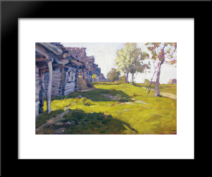 Sunny Day. A Village 20x24 Black Modern Wood Framed Art Print Poster by Levitan, Isaac