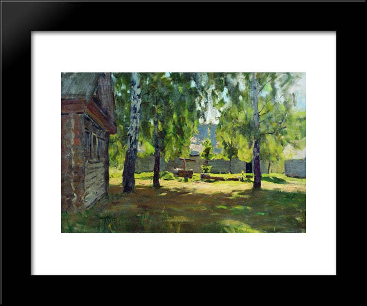 Sunny Day. Near The Isba. 20x24 Black Modern Wood Framed Art Print Poster by Levitan, Isaac