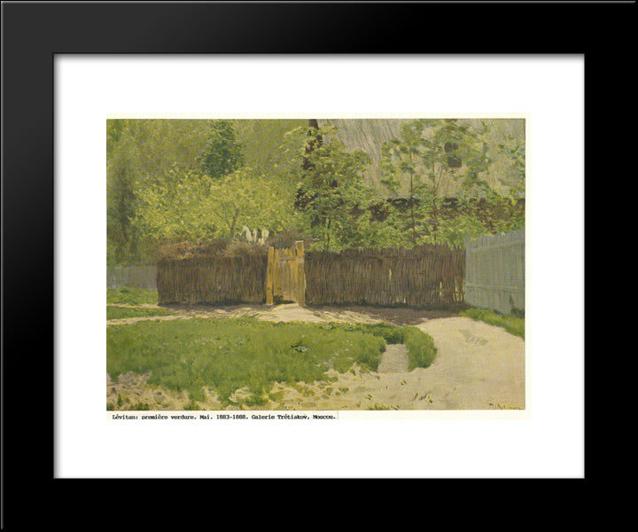 The First Green. May. 20x24 Black Modern Wood Framed Art Print Poster by Levitan, Isaac