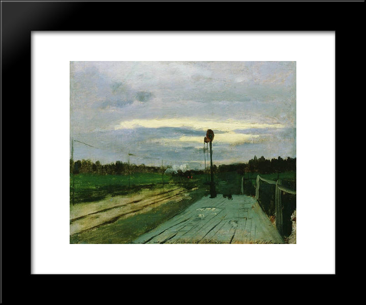 The Halt 20x24 Black Modern Wood Framed Art Print Poster by Levitan, Isaac