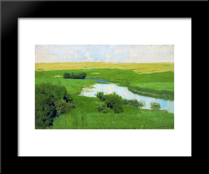 The Istra River 20x24 Black Modern Wood Framed Art Print Poster by Levitan, Isaac