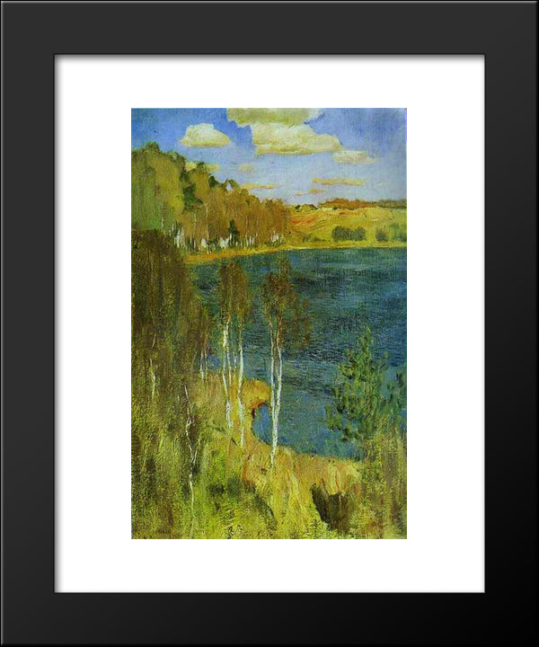 The Lake 20x24 Black Modern Wood Framed Art Print Poster by Levitan, Isaac