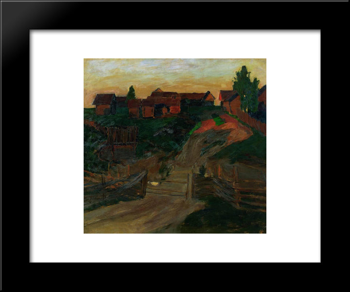 The Last Rays Of The Sun 20x24 Black Modern Wood Framed Art Print Poster by Levitan, Isaac