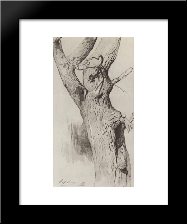 The Trunk Of An Old Tree 20x24 Black Modern Wood Framed Art Print Poster by Levitan, Isaac