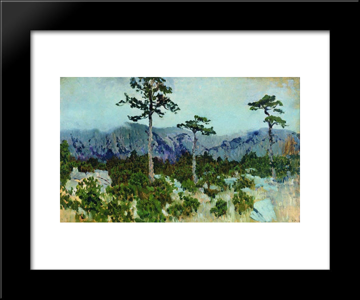 Three Pines 20x24 Black Modern Wood Framed Art Print Poster by Levitan, Isaac