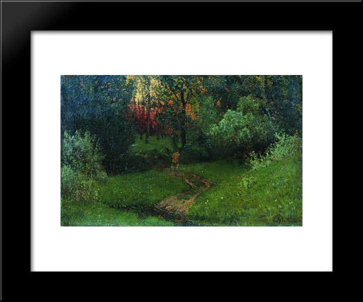 Trail In The Forest 20x24 Black Modern Wood Framed Art Print Poster by Levitan, Isaac