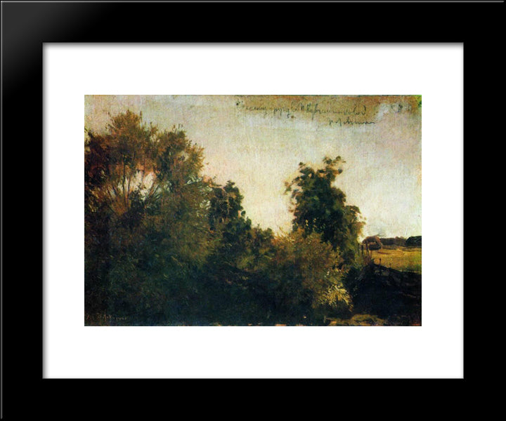 Trees And Bushes 20x24 Black Modern Wood Framed Art Print Poster by Levitan, Isaac