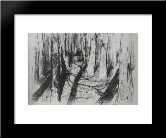 Trunks Of The Trees 20x24 Black Modern Wood Framed Art Print Poster by Levitan, Isaac