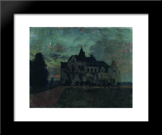 Twilight. A Castle. 20x24 Black Modern Wood Framed Art Print Poster by Levitan, Isaac