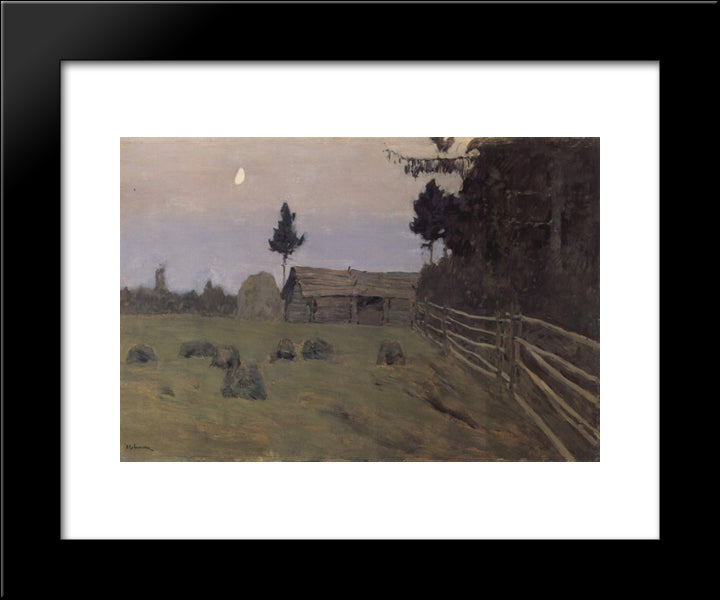 Twilight 20x24 Black Modern Wood Framed Art Print Poster by Levitan, Isaac