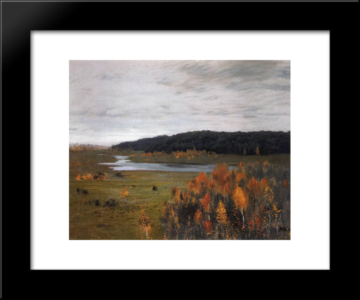 Valley Of The River. Autumn. 20x24 Black Modern Wood Framed Art Print Poster by Levitan, Isaac