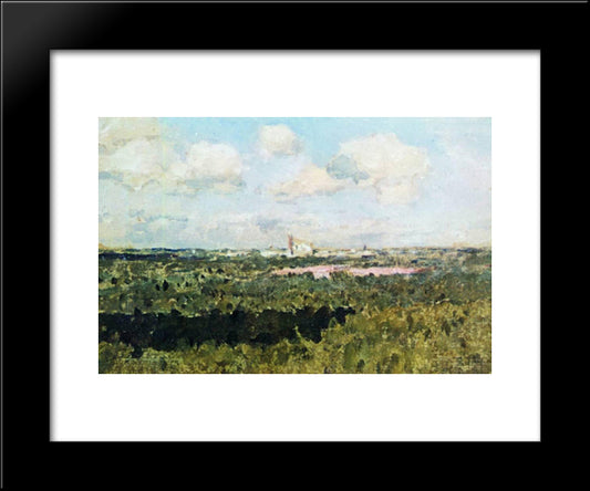 View Of Novodevichy Monastery 20x24 Black Modern Wood Framed Art Print Poster by Levitan, Isaac