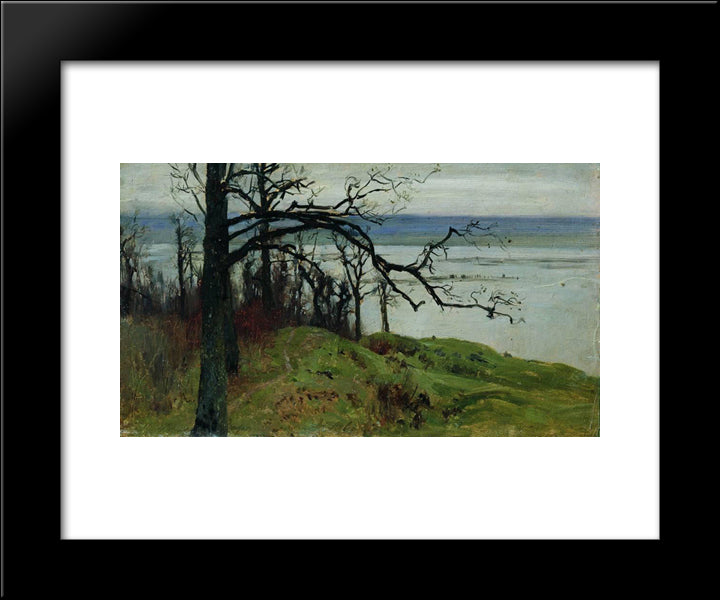 View Of Volga From The High Bank 20x24 Black Modern Wood Framed Art Print Poster by Levitan, Isaac