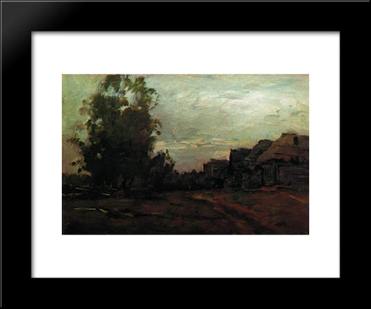 Village. Twilight. 20x24 Black Modern Wood Framed Art Print Poster by Levitan, Isaac