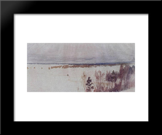 Winter 20x24 Black Modern Wood Framed Art Print Poster by Levitan, Isaac