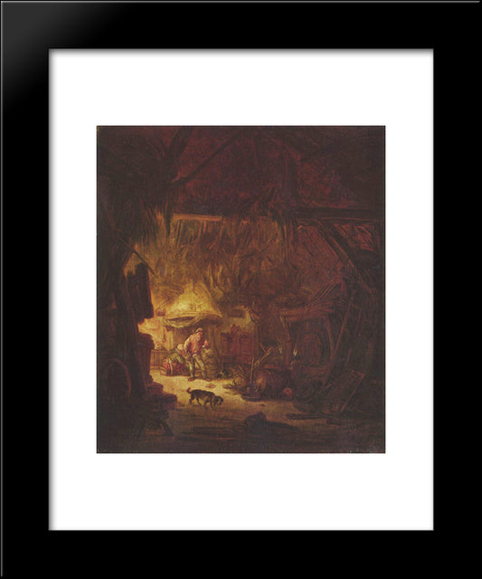 Interior Of A Peasant House 20x24 Black Modern Wood Framed Art Print Poster by Ostade, Isaac van