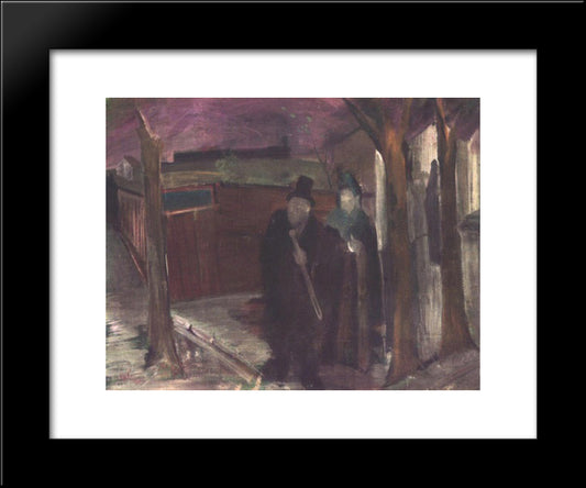 Dawn On The Outskirts Of Town (Morning) 20x24 Black Modern Wood Framed Art Print Poster by Farkas, Istvan