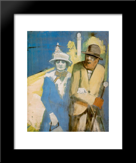 Fate (Walking At The Water Tower) 20x24 Black Modern Wood Framed Art Print Poster by Farkas, Istvan