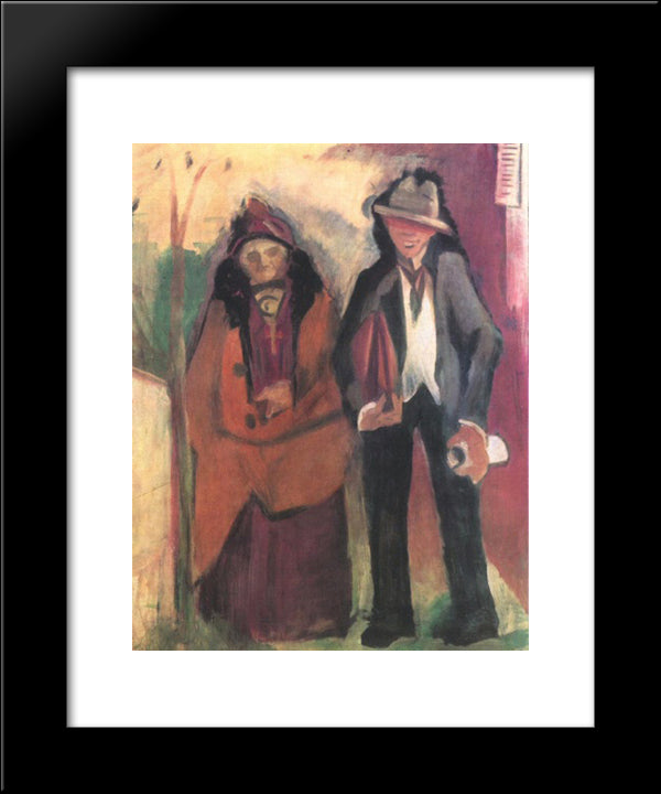 French Poet And His Mother 20x24 Black Modern Wood Framed Art Print Poster by Farkas, Istvan