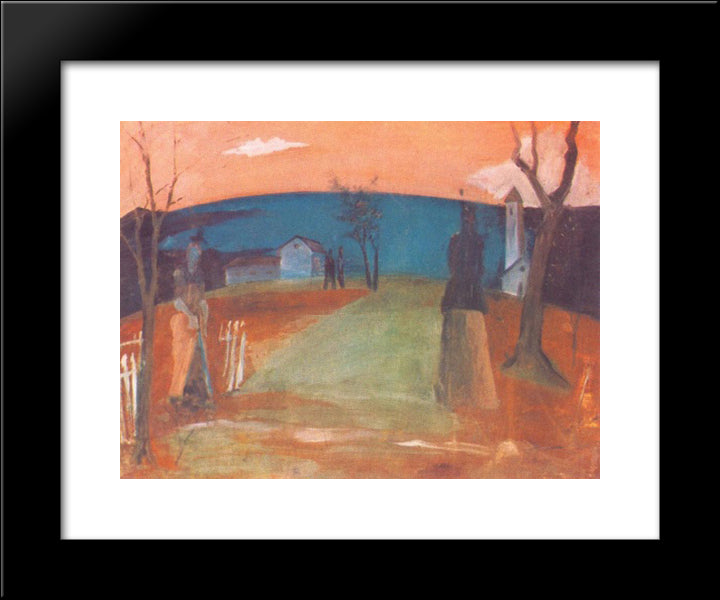 Landscape At Dusk 20x24 Black Modern Wood Framed Art Print Poster by Farkas, Istvan