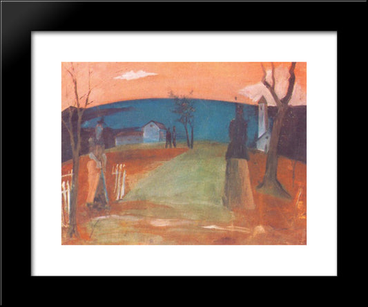 Landscape At Dusk 20x24 Black Modern Wood Framed Art Print Poster by Farkas, Istvan