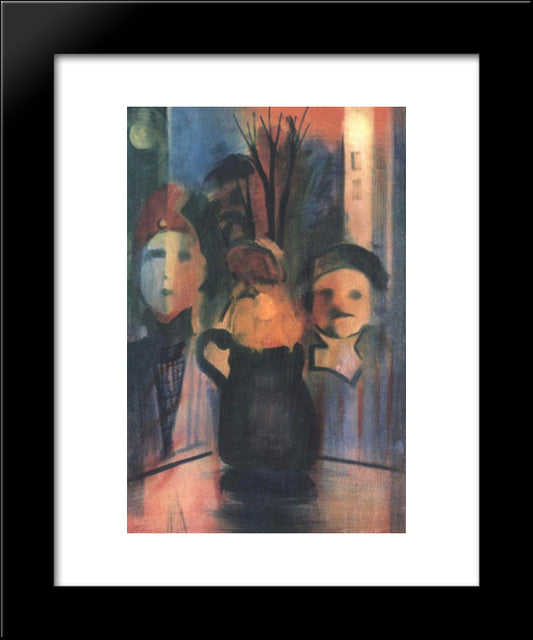 Man And Woman In The Window 20x24 Black Modern Wood Framed Art Print Poster by Farkas, Istvan