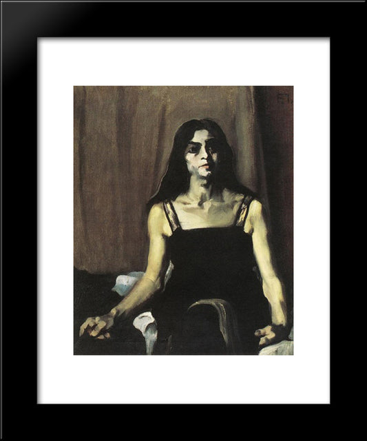 Model With Big Hands 20x24 Black Modern Wood Framed Art Print Poster by Farkas, Istvan