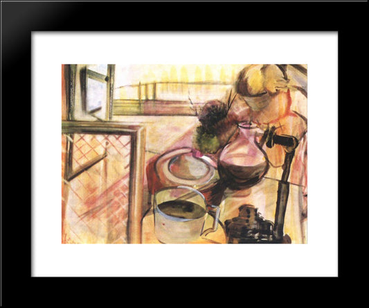 Still-Life With Coffee-Maker 20x24 Black Modern Wood Framed Art Print Poster by Farkas, Istvan