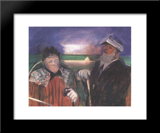 The Aged Sailor And The Old Woman 20x24 Black Modern Wood Framed Art Print Poster by Farkas, Istvan