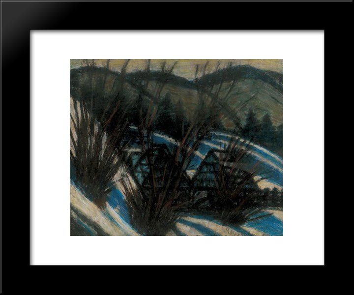 Hills With Blue Shades 20x24 Black Modern Wood Framed Art Print Poster by Nagy, Istvan