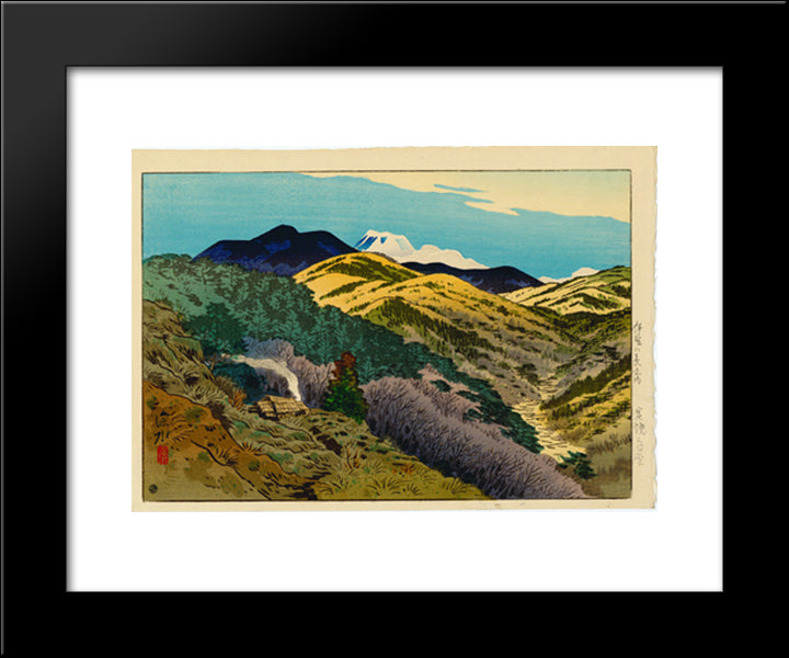 Charcoal - Making At Hino 20x24 Black Modern Wood Framed Art Print Poster by Shinsui, Ito