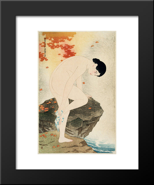 The Fragrance Of A Bath 20x24 Black Modern Wood Framed Art Print Poster by Shinsui, Ito
