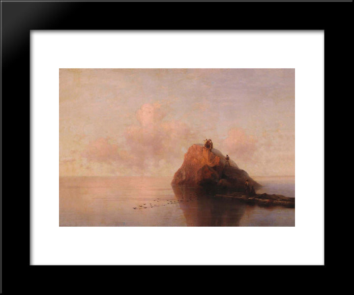 After The Shipwreck 20x24 Black Modern Wood Framed Art Print Poster by Aivazovsky, Ivan