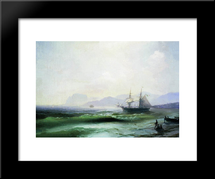 Agitated Sea 20x24 Black Modern Wood Framed Art Print Poster by Aivazovsky, Ivan