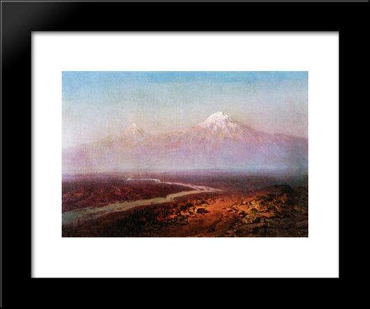 Araks River And Ararat 20x24 Black Modern Wood Framed Art Print Poster by Aivazovsky, Ivan