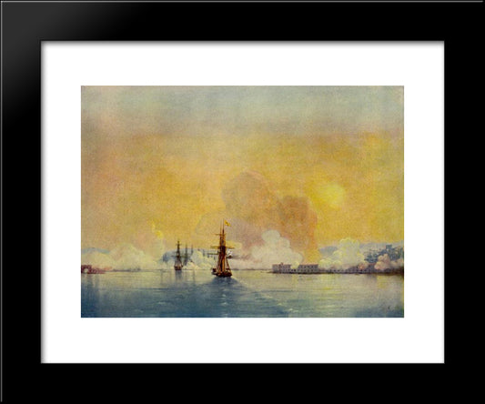 Arrival Into Sevastopol Bay 20x24 Black Modern Wood Framed Art Print Poster by Aivazovsky, Ivan