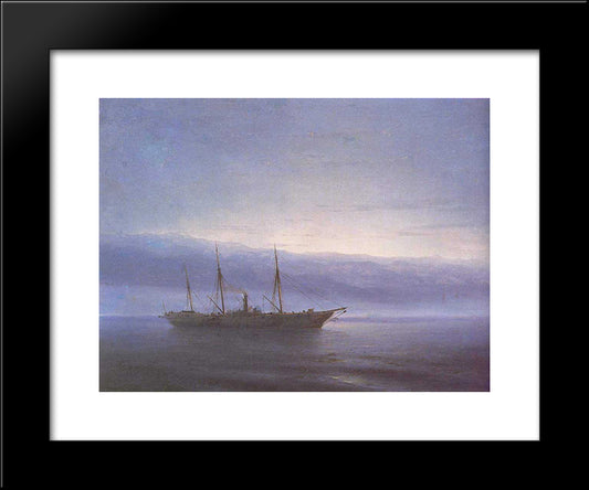 Before Battle. Ship. Constantinople 20x24 Black Modern Wood Framed Art Print Poster by Aivazovsky, Ivan