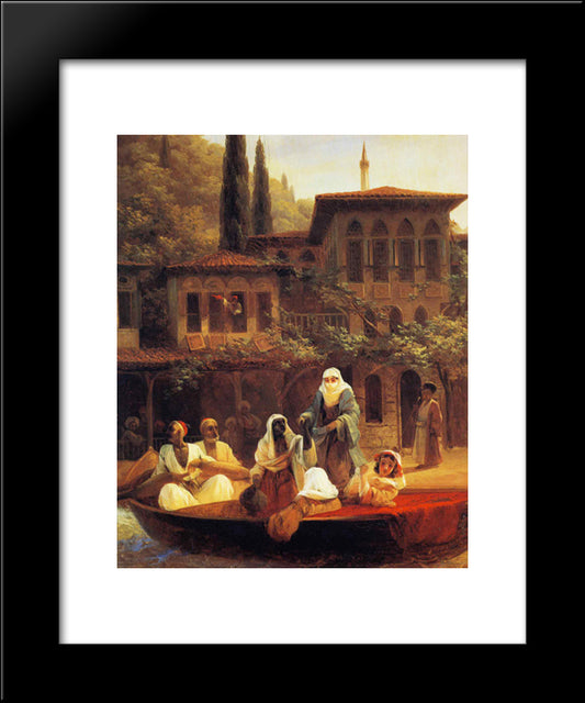 Boat Ride By Kumkapi In Constantinople 20x24 Black Modern Wood Framed Art Print Poster by Aivazovsky, Ivan