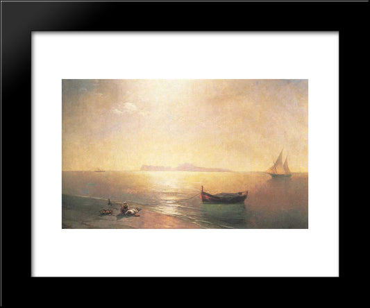 Calm On The Mediterranean Sea 20x24 Black Modern Wood Framed Art Print Poster by Aivazovsky, Ivan