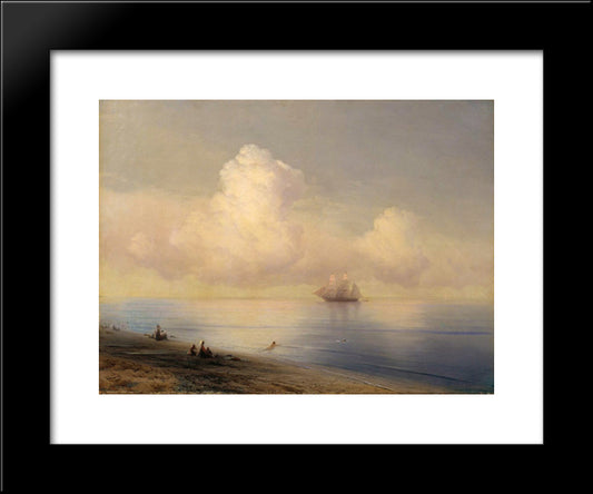 Calm Sea 20x24 Black Modern Wood Framed Art Print Poster by Aivazovsky, Ivan