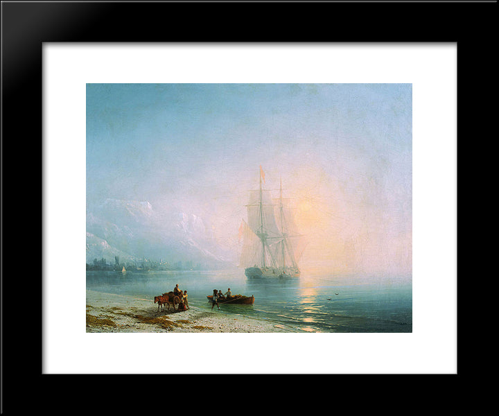 Calm Sea 20x24 Black Modern Wood Framed Art Print Poster by Aivazovsky, Ivan