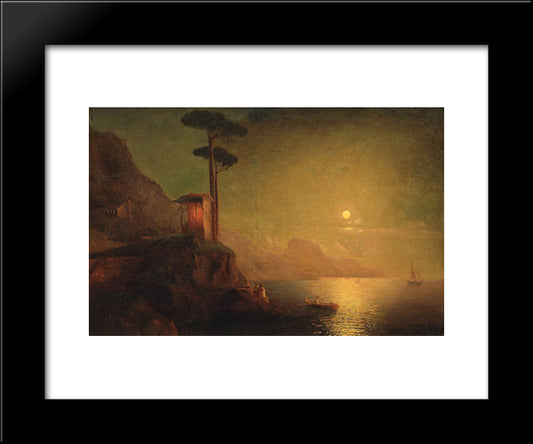 Chapel On The Beach 20x24 Black Modern Wood Framed Art Print Poster by Aivazovsky, Ivan