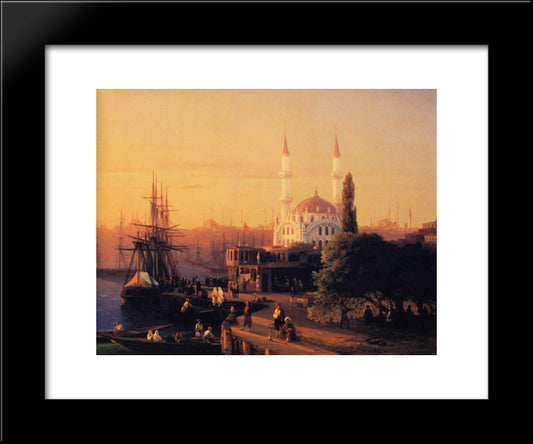 Constantinople 20x24 Black Modern Wood Framed Art Print Poster by Aivazovsky, Ivan