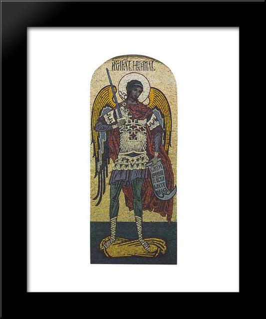 Archangel Michael. Mosaic On The North Side Of The Church Of The Virgin Uspeniya In Olshany 20x24 Black Modern Wood Framed Art Print Poster by Bilibin, Ivan