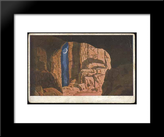 Cave Finn. Opera Ruslan And Lyudmila 20x24 Black Modern Wood Framed Art Print Poster by Bilibin, Ivan